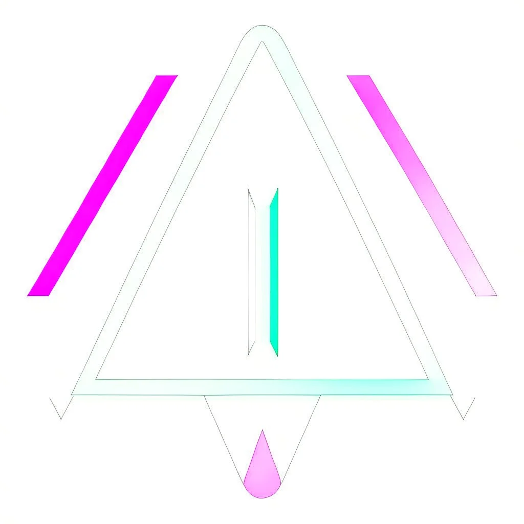 H&M logo, triangle and ruler symbols, pastel colors