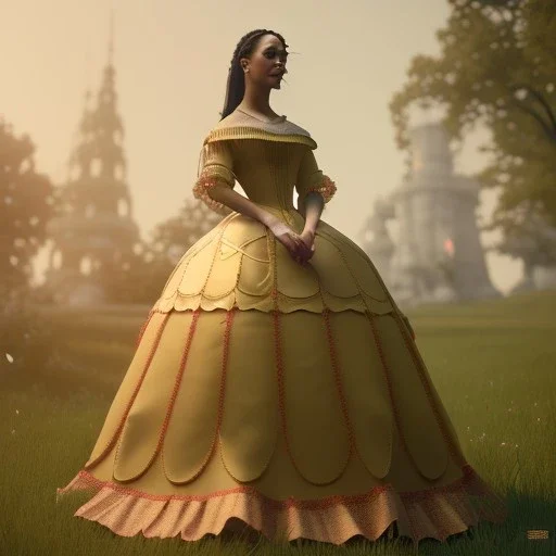 Full body, 3d render, Emma mackey, 1800's women style, 1800'hair style, 1800's women dress style, hyper realistic, octane render, unreal engine 5, 8k, palace background, uhd