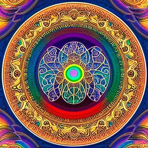 Tree of life in ornate circle of Life with muted rainbow colors as background, Tree of Life,, intricate, centered, stunning, gorgeous, ultra-fine detail, 8k, sharp, crisp, high-quality, 3d, realistic, baroque, rocco, detailed matte, selina french, anna dittmann, lisa parker, greg rutowski