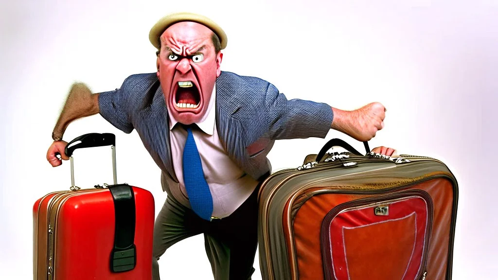 angry mr. dr. douchebag has lost his families travel luggage