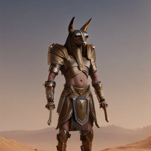 Photo anubis god warrior antropomophized in armour