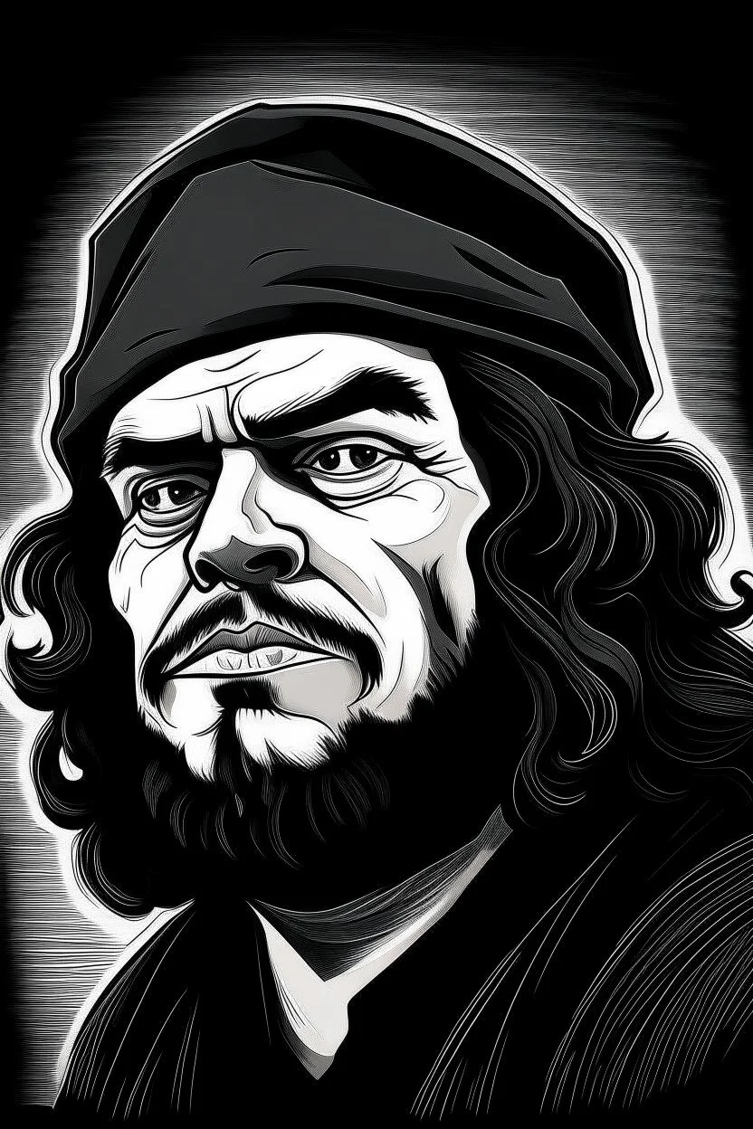 a revolutionary pepe the frog as che guevara's iconic black and white portrait