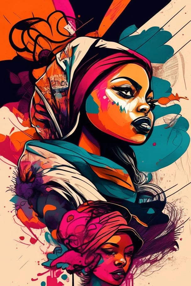 Create an illustration that celebrates women's rights and empowerment, style graffiti