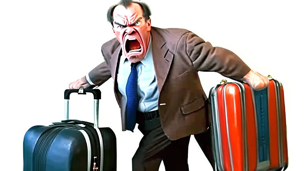 angry mr. dr. douchebag has lost his families travel luggage