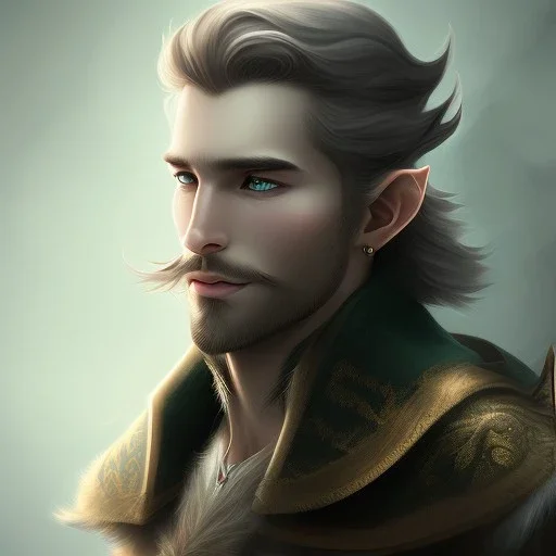 Handsome man, half-elf, winter