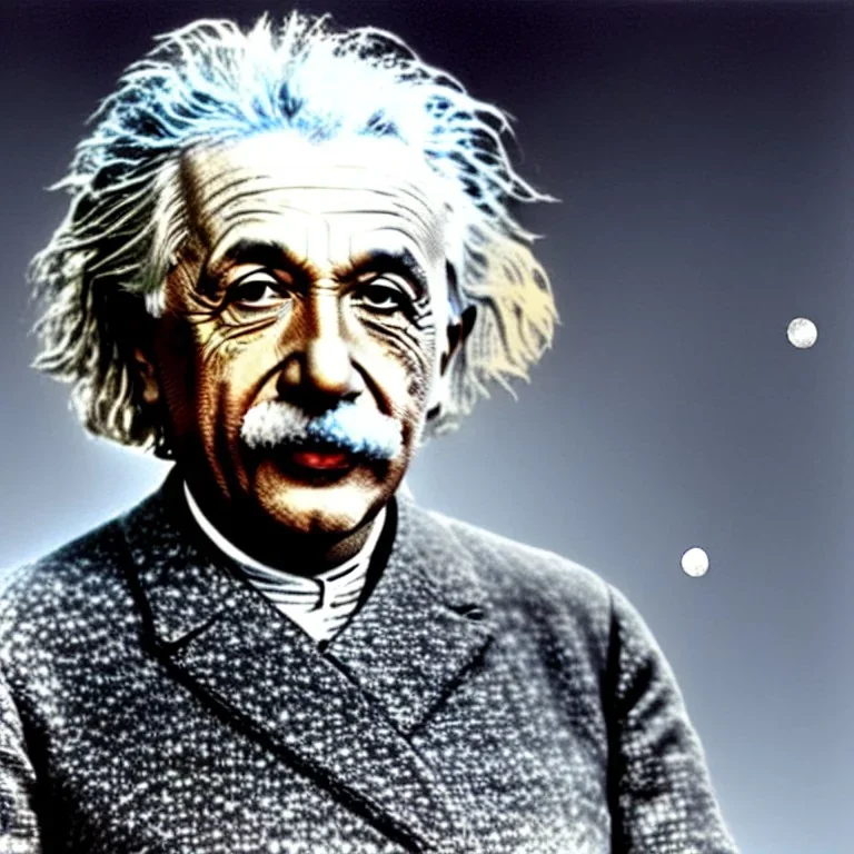 colored photo of einstein