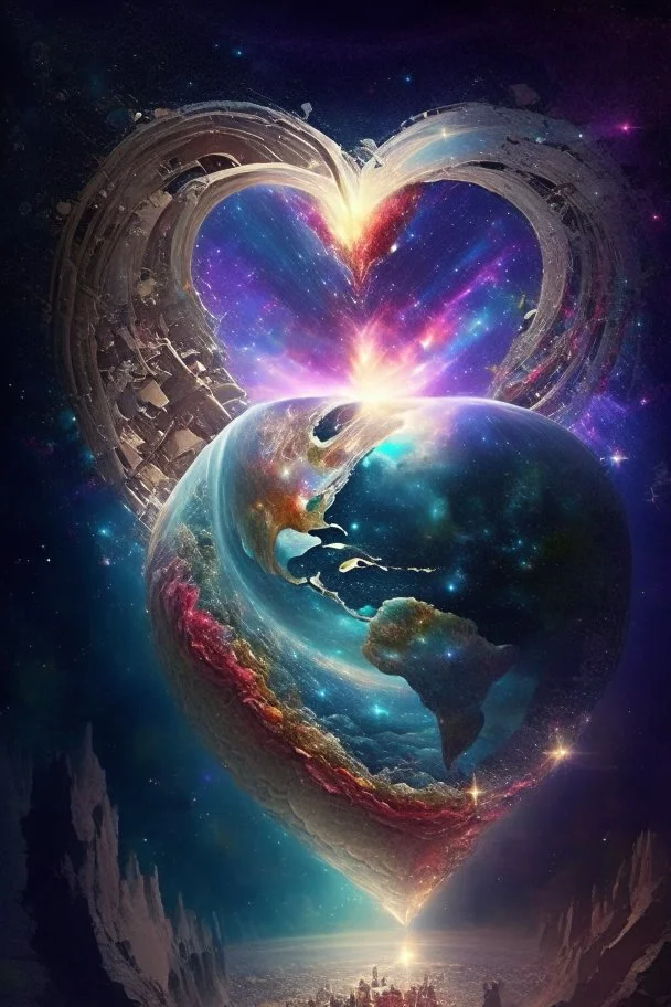 The universe healing a broken world through a vibration of love