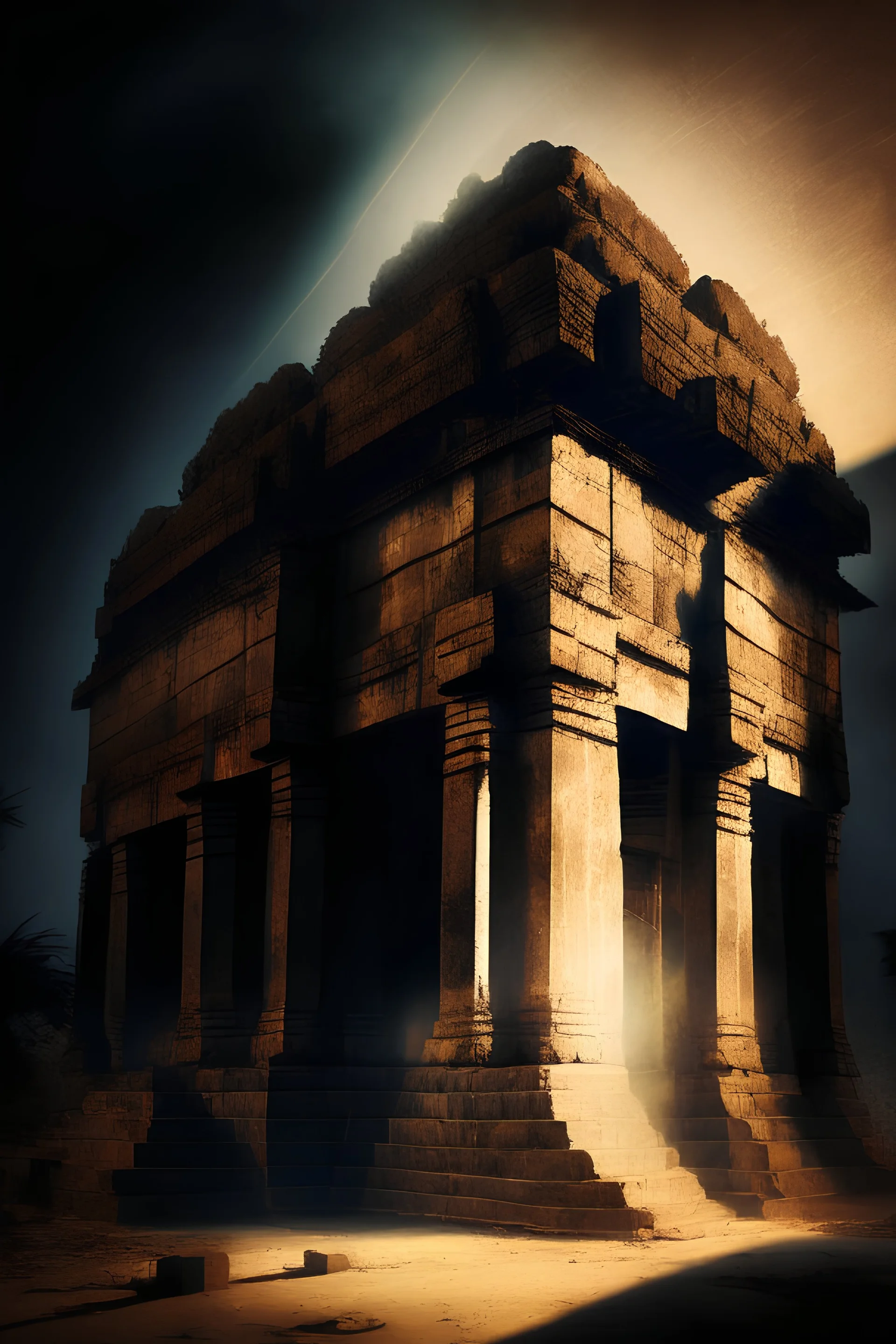 A building in Hampi showing "fear" using play of light and feel of atmosphere