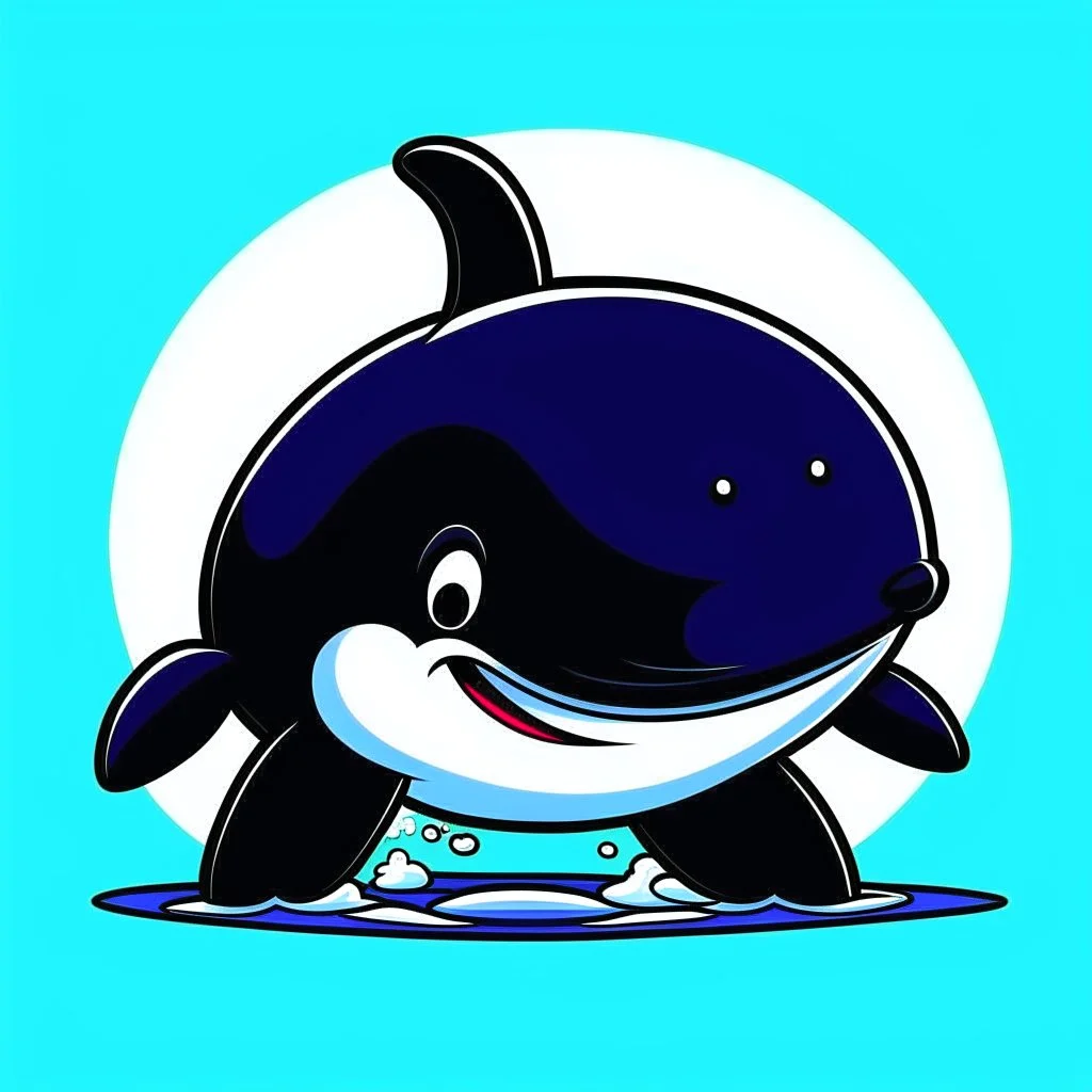 A cute orca, killer whale, avatar