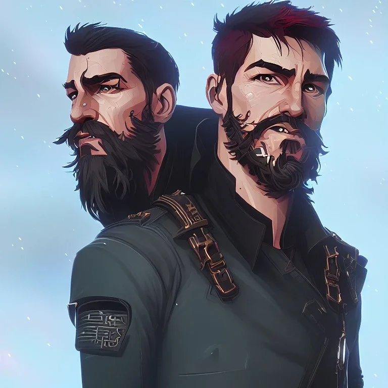 Tom Cruise Christmas cyberpunk military beard goat art