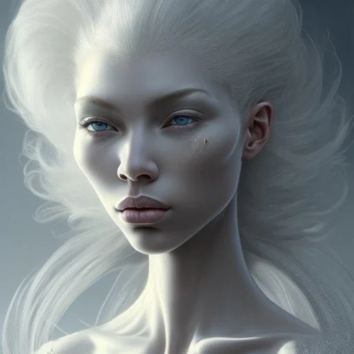 albino michaela coel blonde statuesque woman, narrow nose icelandic, big lips by gerald brom luis royo