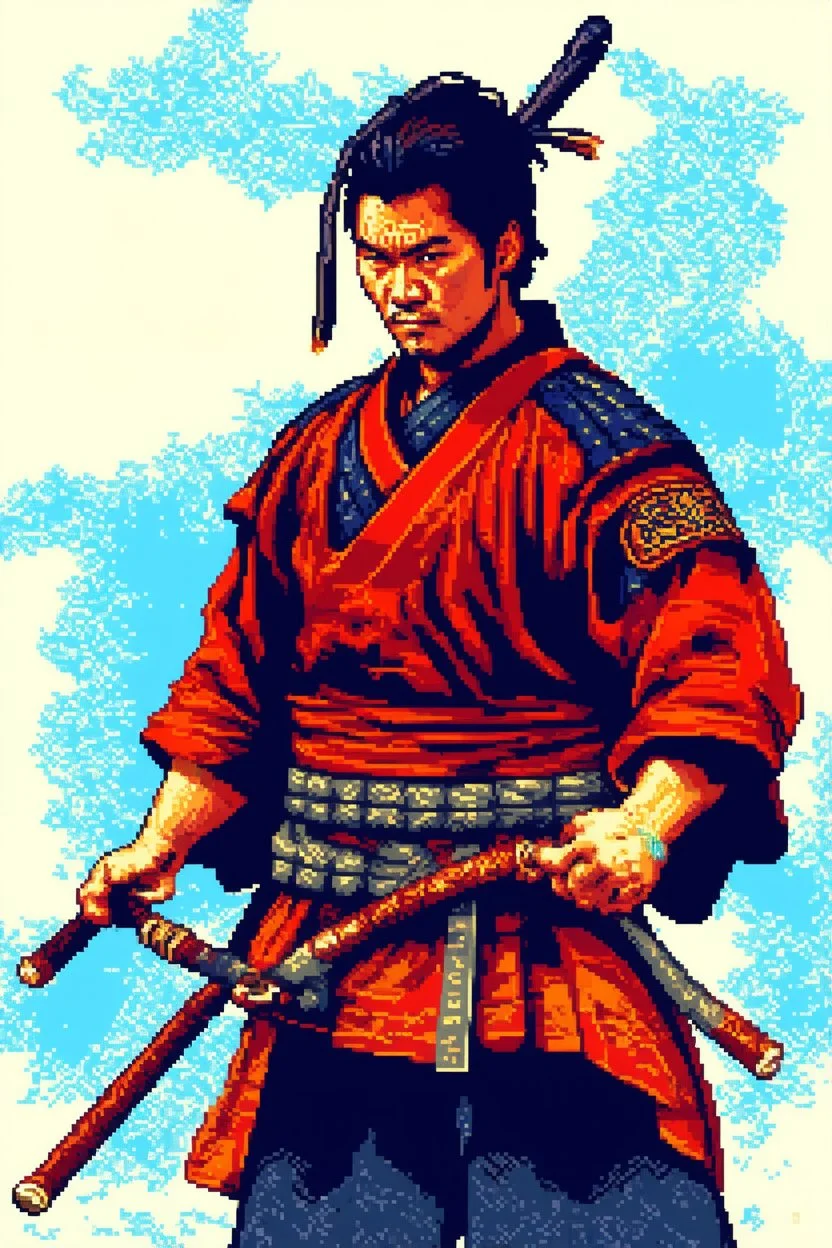 pop art pixels 1000 images samurai