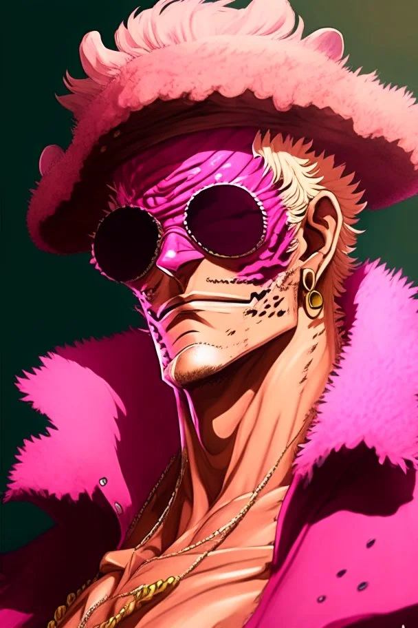 A portrait of Doflamingo, from One Piece anime