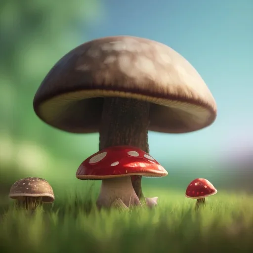 Mushroom girl and mushroom house, unreal 5, octane render, cinema4d, redshift render, hyper realistic, cenematic, vibrancy, synthwave, retouch, centered, dynamic lighting, dramatic lighting, 4k, highly detailed, attractive beautiful, realistic, epic composition, holographic,