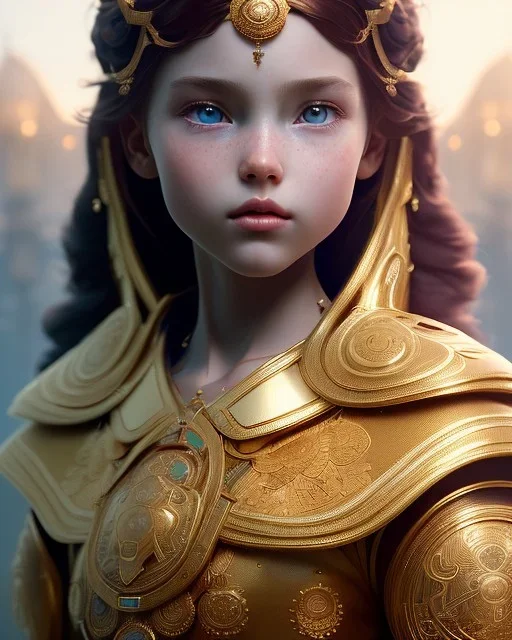 A small child fantasy, head and shoulders, 8k resolution concept art portrait by Greg Rutkowski, Artgerm, WLOP, Alphonse Mucha dynamic lighting hyperdetailed intricately detailed Splash art trending on Artstation triadic colors Unreal Engine 5 volumetric lighting Splash art fantasy"