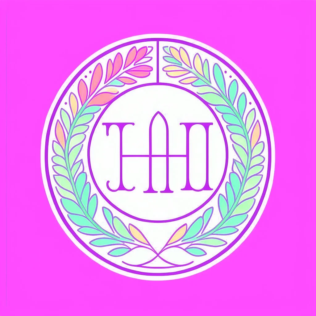 "GH&M" logo, pastel colors