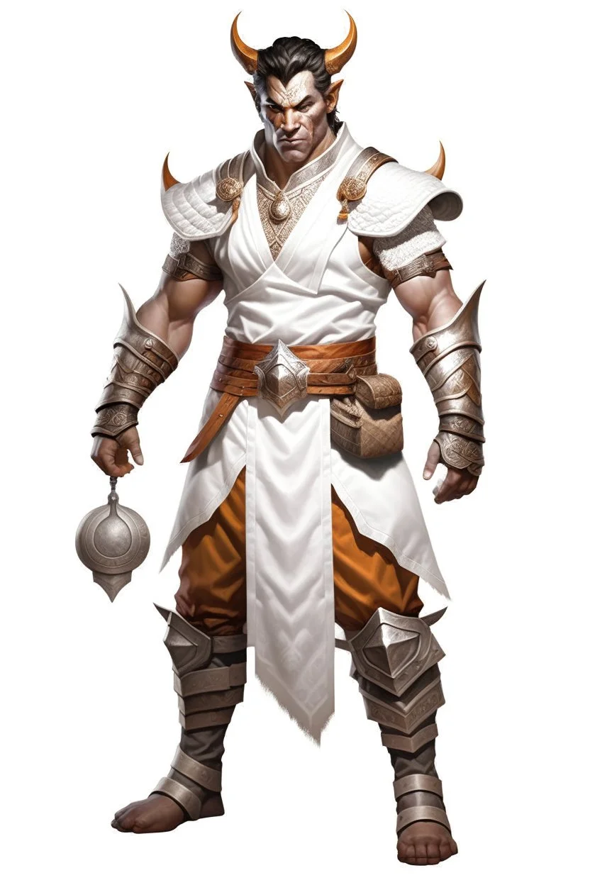 Full Body, Male Dragonborn, monk, Half Plate Armour, boxer pose, White outfit colour theme