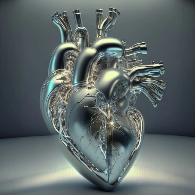 stainless steel human luminous heart formed by human bodies