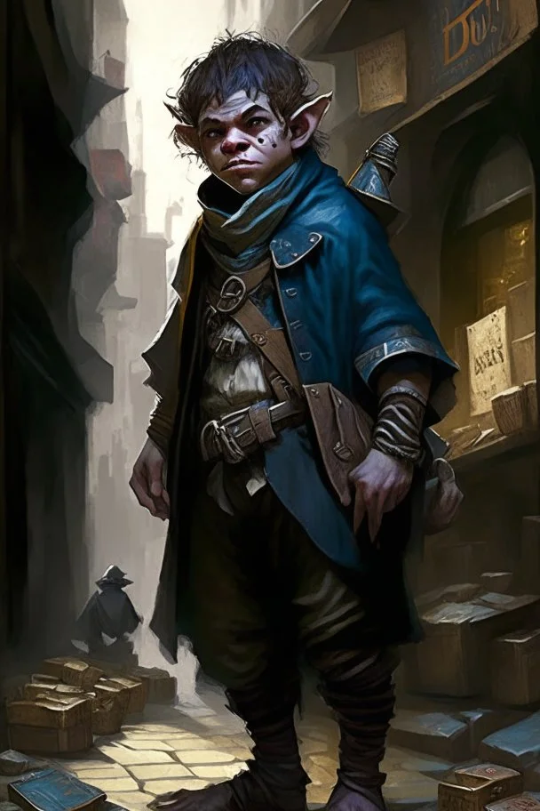 The Domino is the leader of an information collective who runs the slums of the capital city. He is a halfling man who has grown up in the streets of the bustling city. He is an expert thief and pick pocket. It is said everything that happens in the city, is seen by Domino