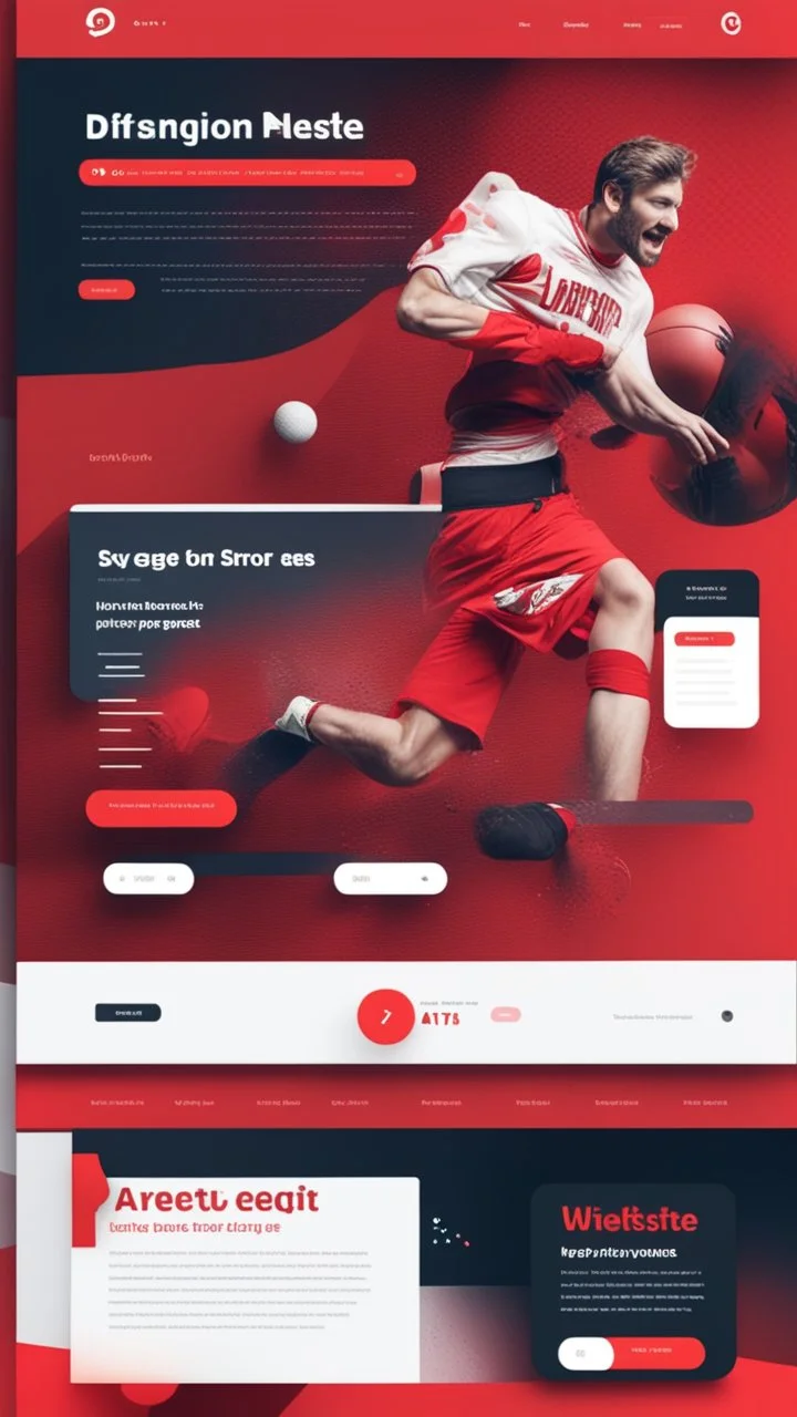 Design a user-friendly and visually appealing landing page for a sport website, prioritizing an intuitive user experience, red colors