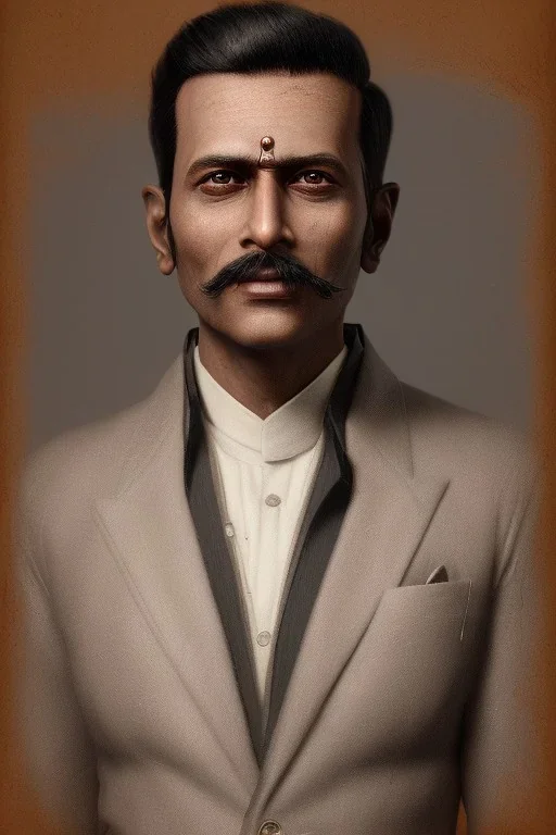 a portrait of dashing dude from Mumbai india, cyborg , incredibly sharp & detailed, cinematic, vintage , cigarette in hand