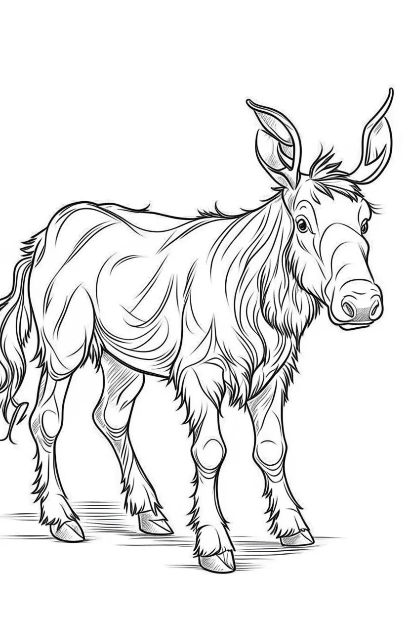 outline art for Moose Calf coloring pages with sitch, white background, Sketch style, full body, only use outline, toddlers style, clean line art, white background, no shadows and clear and well outlined.