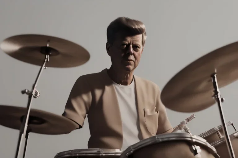 JFK playing the drums