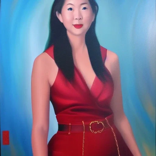 Full body portrait, painting, medium shot lady C-Pop