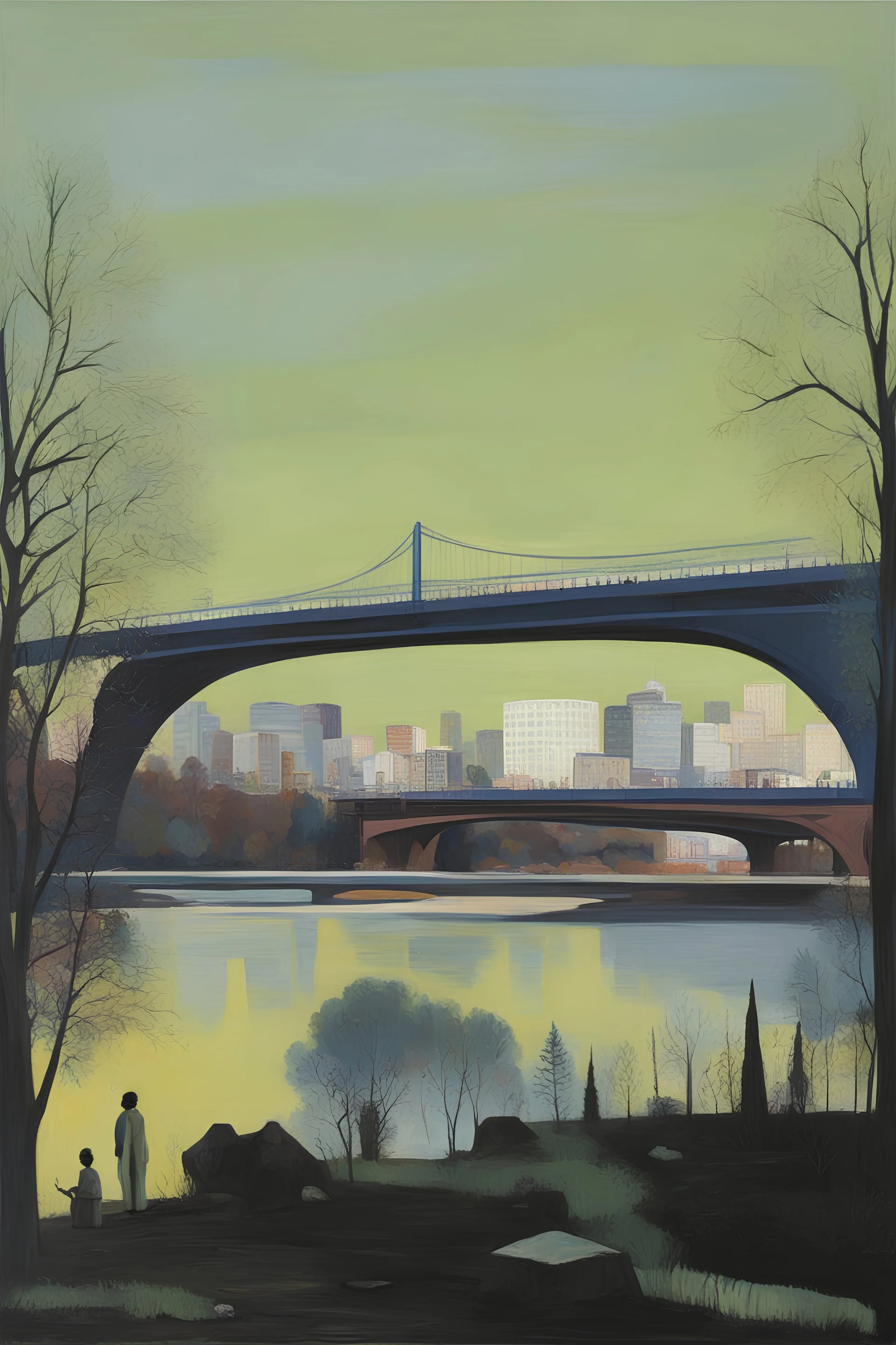 KERRY JAMES MARSHALL painting of Edmonton bridges