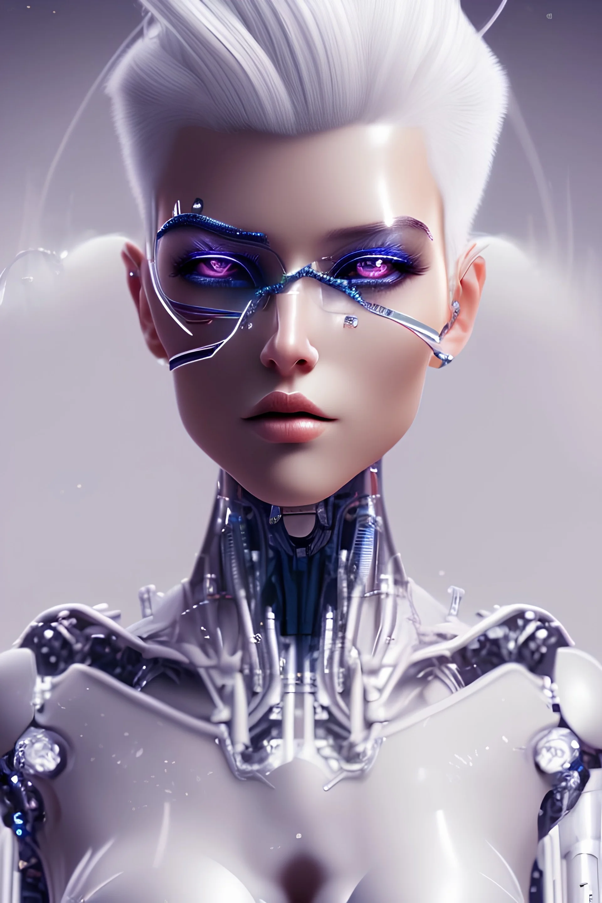 cyborg, white hair, sexy, perfect, real, dream