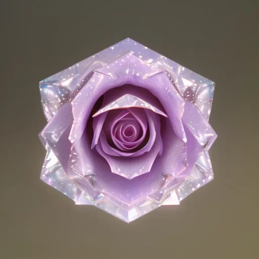 transparent multicolor crystal rose realistic, unreal engine 5