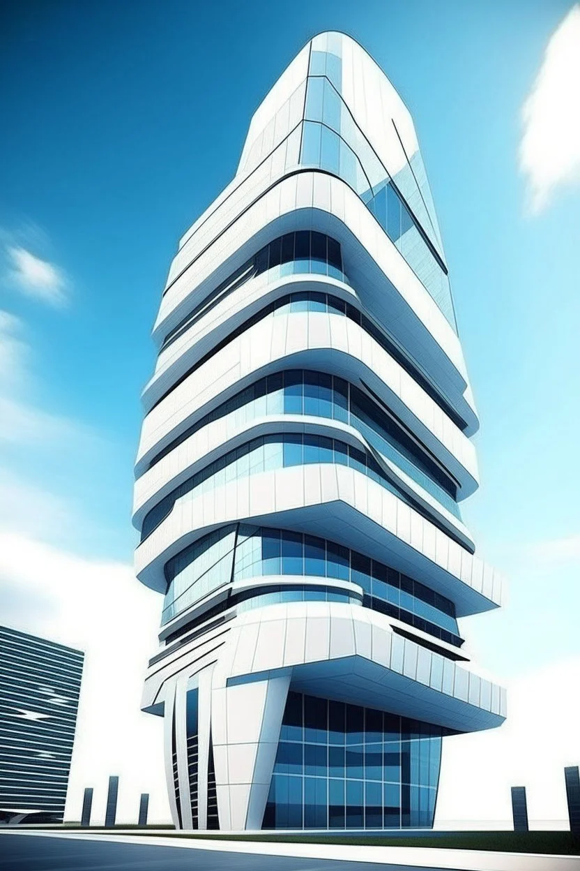 Avengers stark tower buliding architecture futuristic-modern stlye. geometric form,