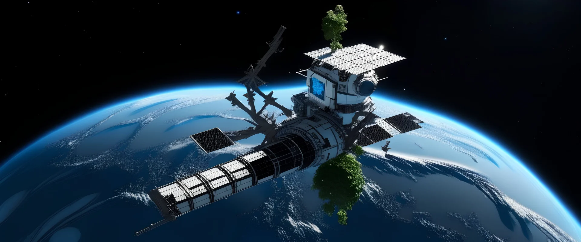 SPACE STATION WITH TREE