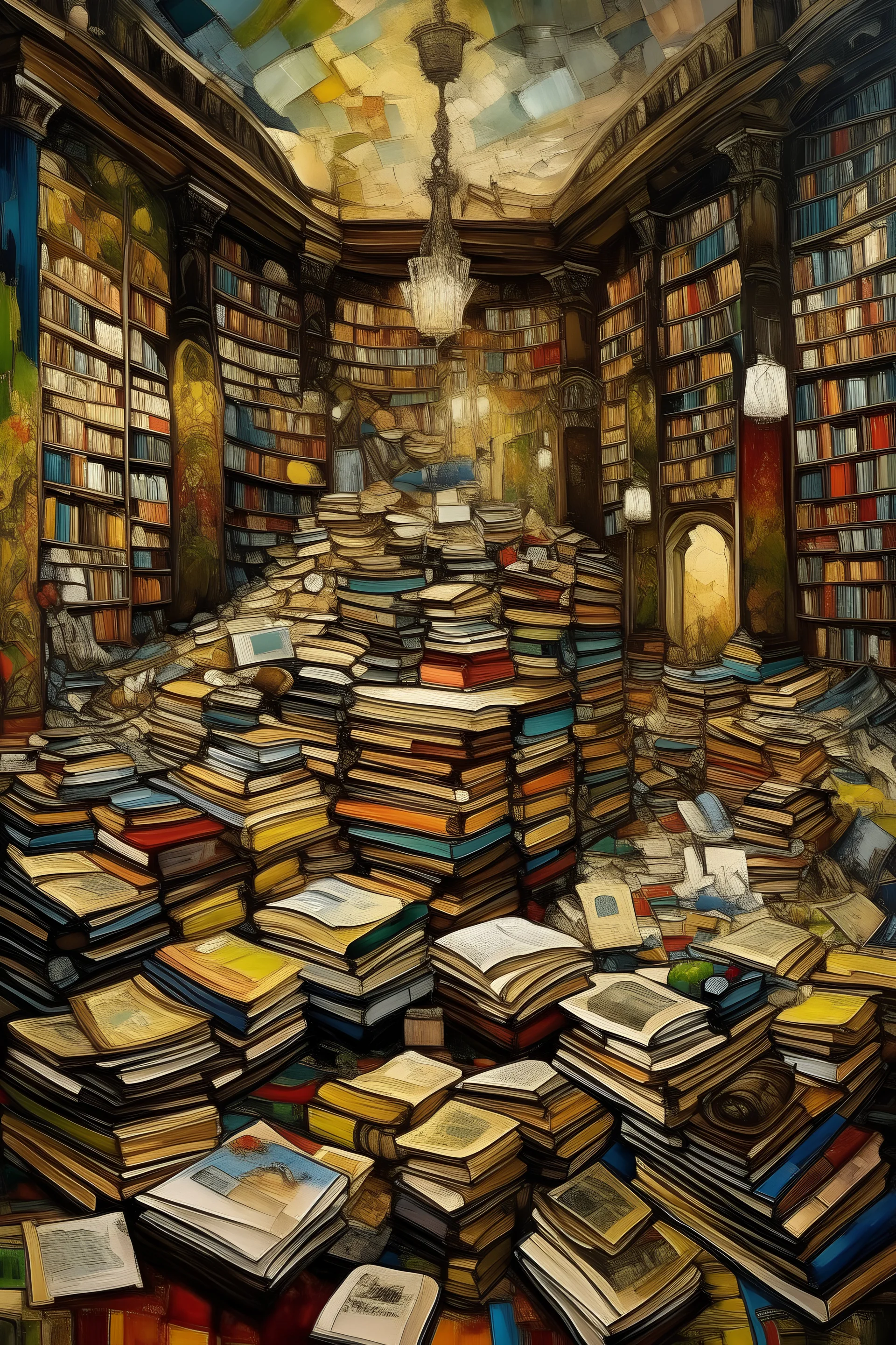 A world made of millions of books expressionism