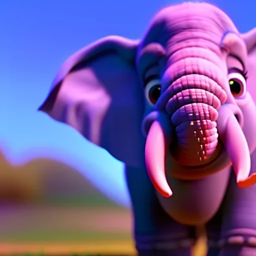 Elephant, chick , pixar studio detail, 8k