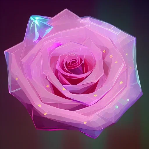 transparent multicolor crystal rose