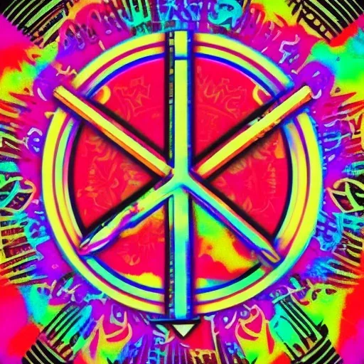 PEACE electric guitar PEACE psychedelic hippie trippy acid LSD PEACE made in japan GUITAR peacesign