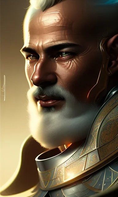 An Arab knight man , head and shoulders portrait, 8k resolution concept art portrait by Greg Rutkowski, Artgerm, WLOP, Alphonse Mucha dynamic lighting hyperdetailed intricately detailed