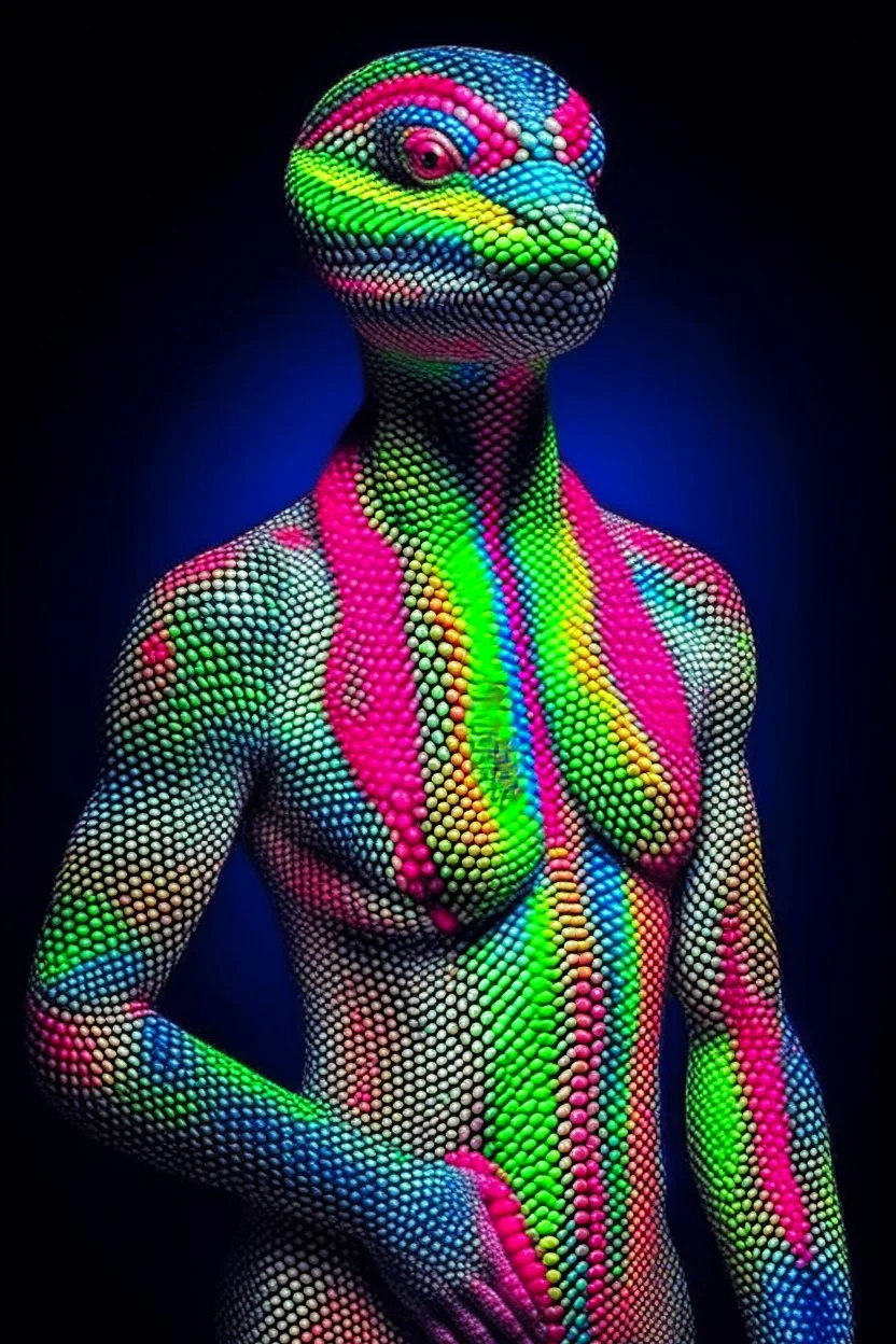 Mythical bright Snake dressed like a human