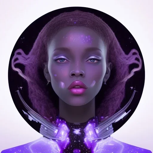 purple black hole in space bright stars time travel black lady