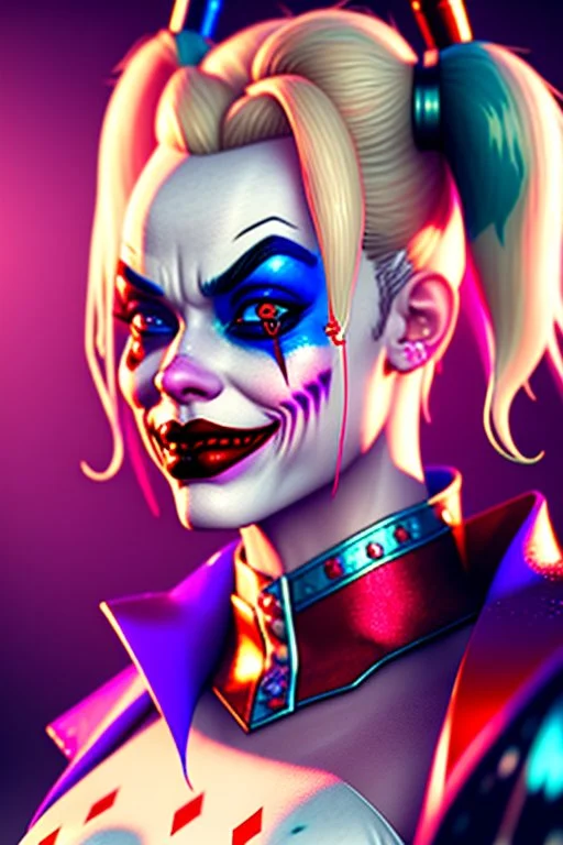 Harley Quinn and joker, high delicate defined details, beautiful, atmospheric, matte, 3 d 8 k octane rendered, sharp focus, illustration, high detail, ultra realistic, highly saturated colors