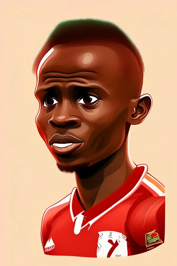 Sadio Mane Footballer cartoon 2d