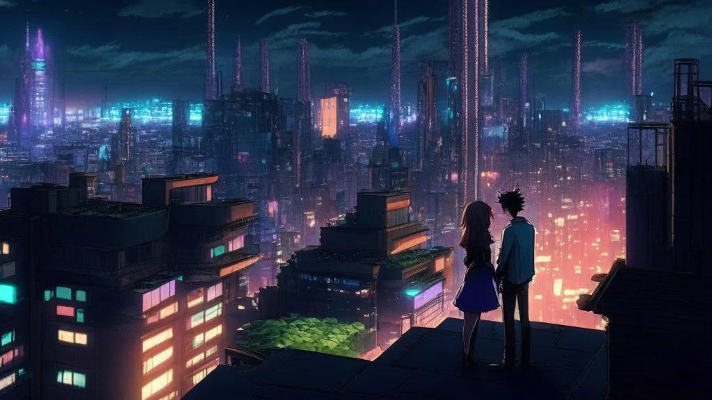 Cyberpunk City skyline