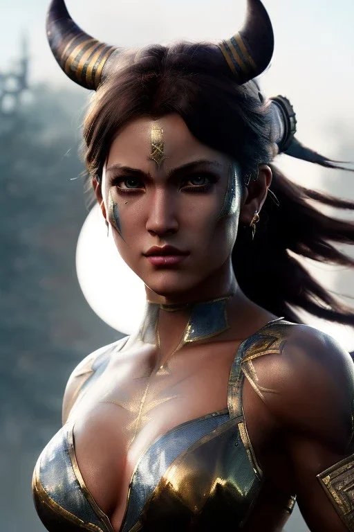 Barbarian character, physically fit, facepaint, waist up portrait, intricate, oil on canvas, masterpiece, expert, insanely detailed, 4k resolution, retroanime style, cute big circular reflective eyes, cinematic smooth, intricate detail , soft smooth lighting, soft pastel colors, painted Renaissance style
