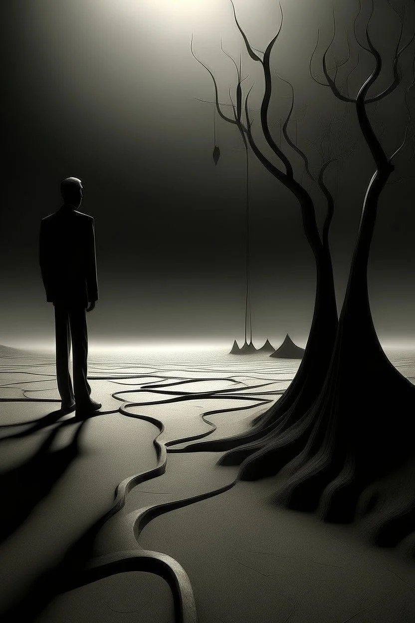 One needs to have a plan, someone said who was turned away into the shadows; Neo-surrealism