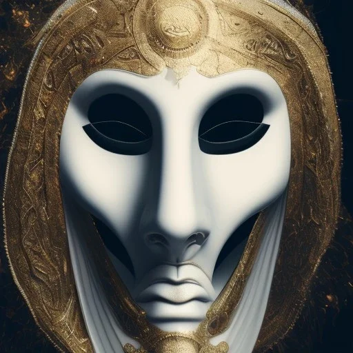 Mystery extraordinary mask,Ambiance dramatique, art background, dramatic lighting, volumetric lighting, hyperrealisme, 8k, high quality, lot of details, fit within portrait