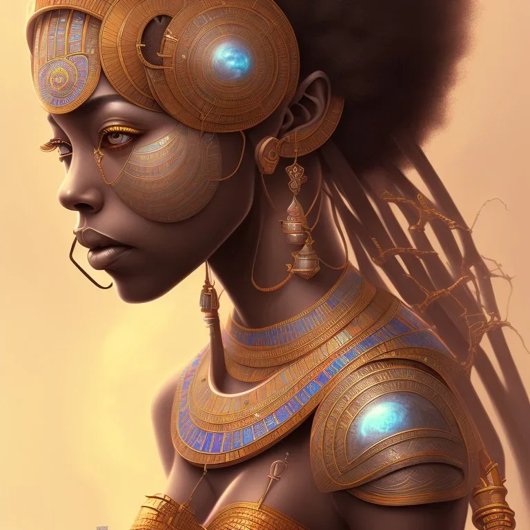 sango fantasy, fantasy magic, intricate, sharp focus, illustration, highly detailed, digital painting, concept art, matte, masterpiece head sexy African beauty black afro hair earth lady silver African huts Egyptian princess