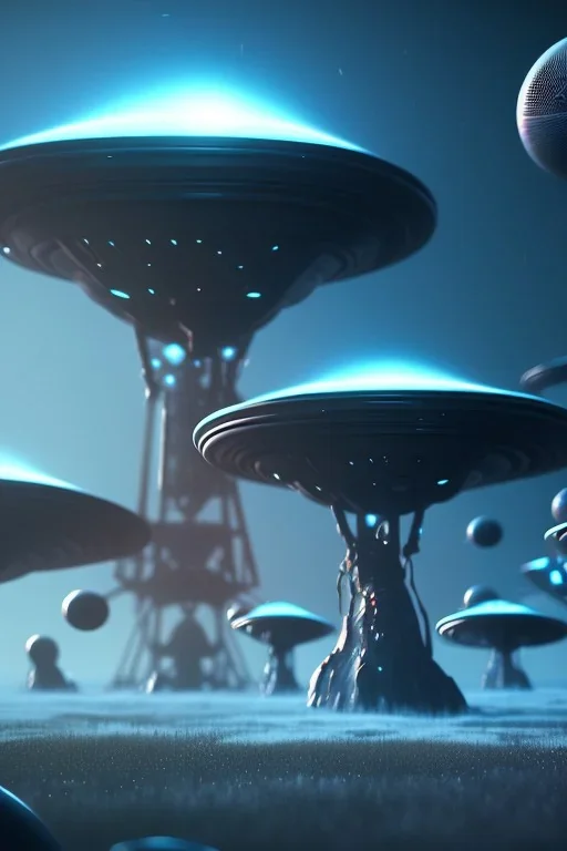 alien invasion clean art NFT, blender 3d