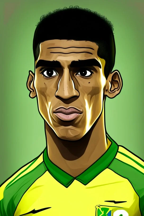 Bruno Kimaraes Rodriguez Moura Brazilian football player ,cartoon 2d