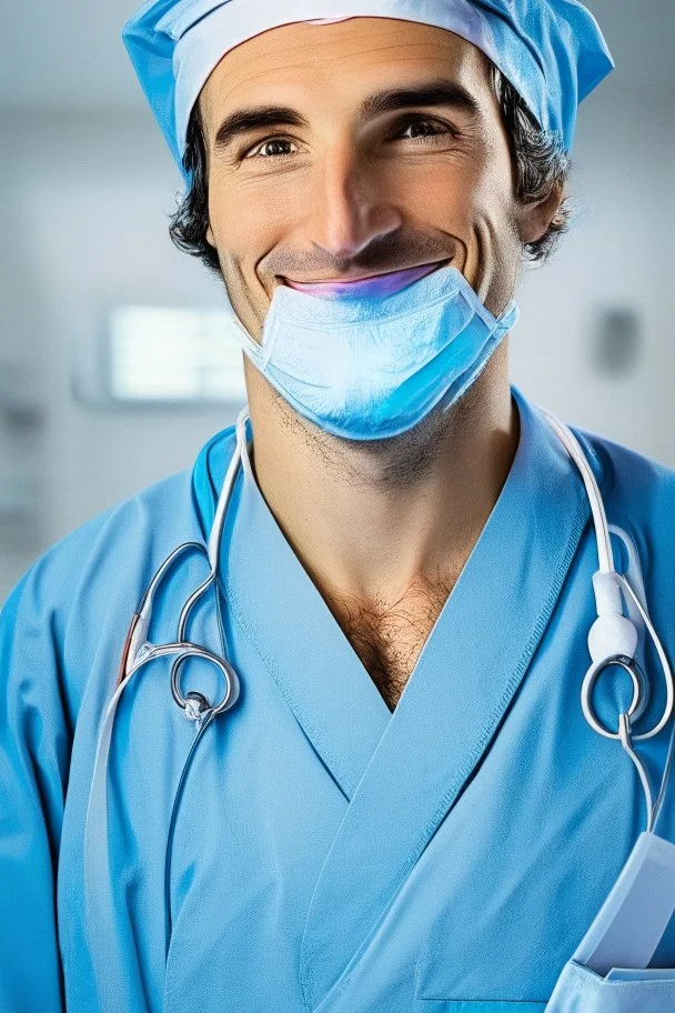 surgeon portrait smiling, scapel pose